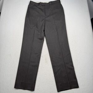 Brooks Brothers 1818 Madison Dress Pants Mens 36x34 Gray Wool Lined Flat Front